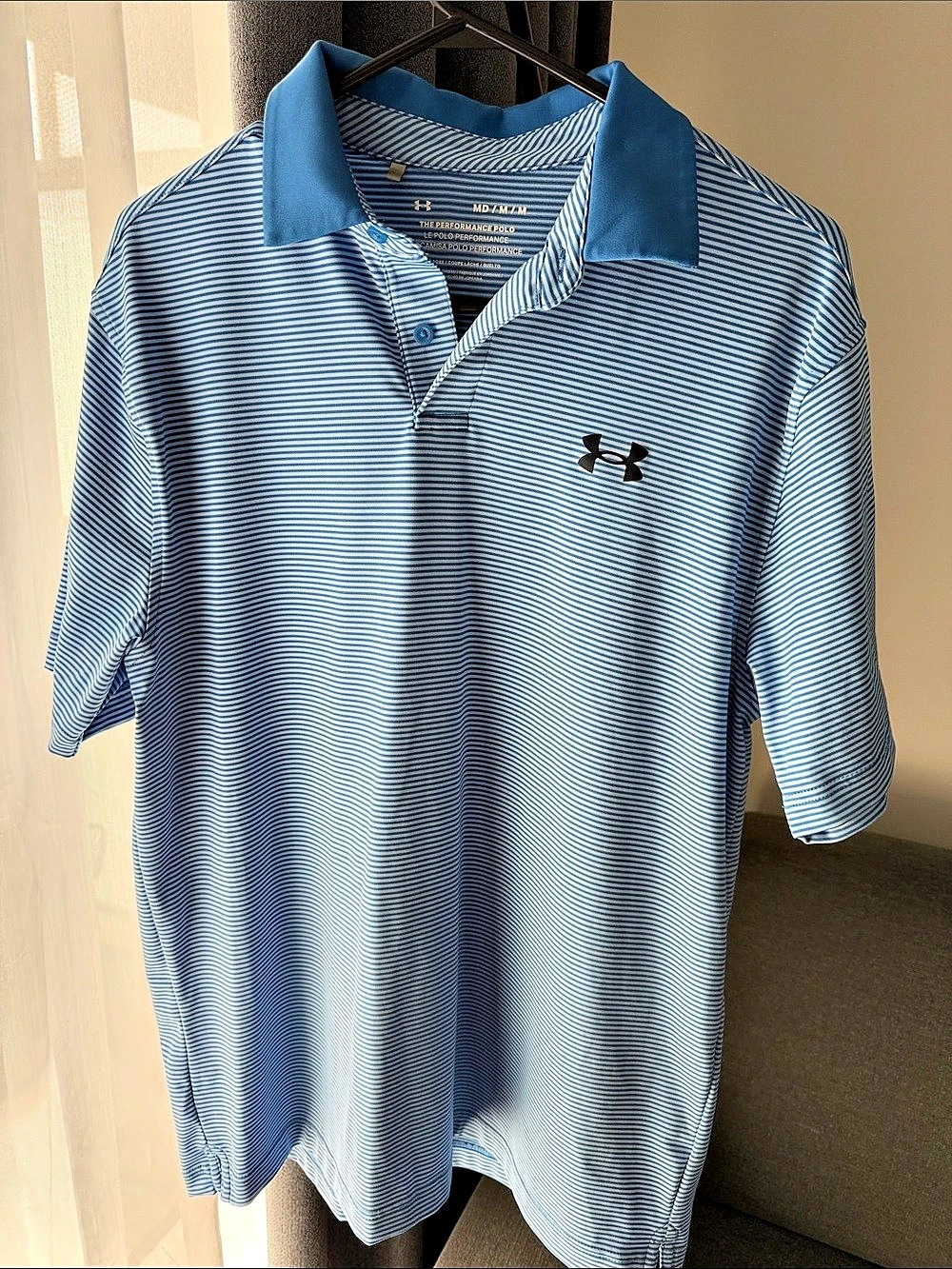 Under Armour The Performance Polo Striped Polo Blue & White